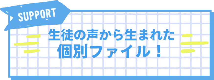 生徒の声から生まれた個別ファイル！